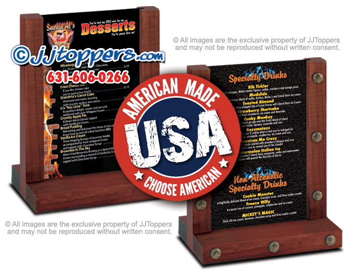 Timeless Table Tents restaurant table tents wooden table tent card